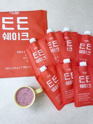 [덜다] 든든 식물성 단백질 쉐이크 40g X 7입 (곡물/딸기) — 5점을 준 리뷰어가 2023년 8월 올린 사용 사진