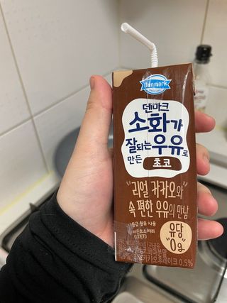 [구매평]덴마크 소화가 잘되는 우유로 만든 초코, 190ml, 24개 — 5점을 준 리뷰어가 2025년 2월 올린 사용 사진
