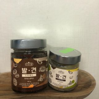 진테이블 발.견 스프레드  오리지널믹스 90g + 카카오스윗믹스 90g 2종 세트 — 5점을 준 리뷰어가 2022년 8월 올린 사용 사진