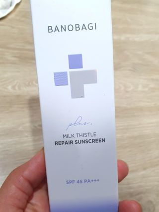 바노바기 코스메틱 바노바기 밀크씨슬 리페어 시카 선스크린 플러스 50ml — 5점을 준 리뷰어가 2023년 2월 올린 사용 사진