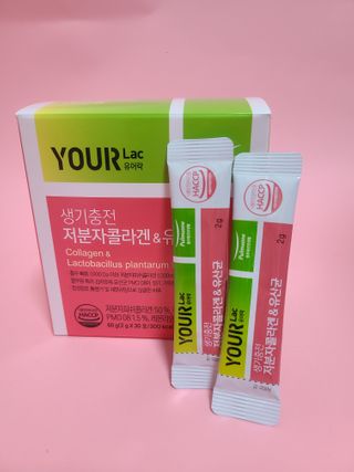 [풀무원건강생활] 생기충전 저분자콜라겐유산균 30포 — 5점을 준 리뷰어가 2021년 1월 올린 사용 사진