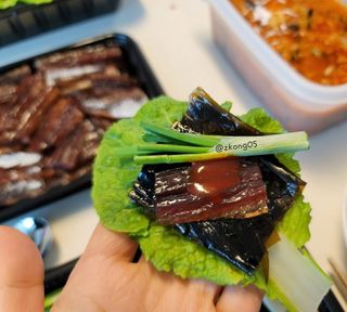 마라도푸드 포항 구룡포 햇 과메기 야채세트 마라도회식당 꽁치 — 5점을 준 리뷰어가 2024년 1월 올린 사용 사진