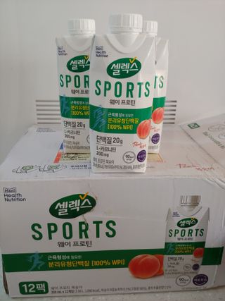 셀렉스스포츠 셀렉스 스포츠 웨이 프로틴 복숭아_ 330ml x 12팩 — 5점을 준 리뷰어가 2021년 3월 올린 사용 사진
