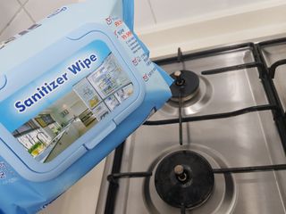 햅스 세균없는 주방 대형 2팩, HAPS sanitizer wipe — 3점을 준 리뷰어가 2022년 2월 올린 사용 사진
