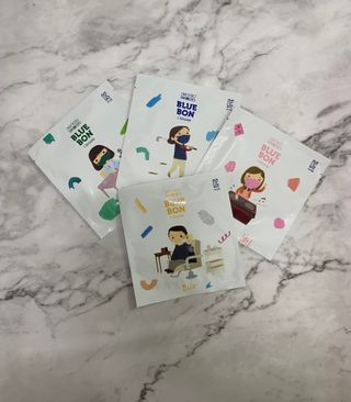 [블루 본 아이노우] 유아용 컬러마스크 40 PCS SET 2중 택 1 — 5점을 준 리뷰어가 2021년 4월 올린 사용 사진