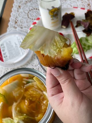 셰프애찬 단호박 백김치 1kg — 5점을 준 리뷰어가 2022년 10월 올린 사용 사진