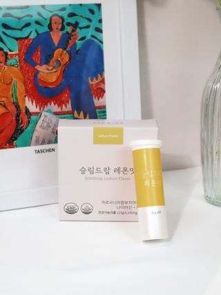 [슬림드랍 레몬맛] 건기식 다이어트 보조제 겸 비타민 — 5점을 준 리뷰어가 2022년 1월 올린 사용 사진
