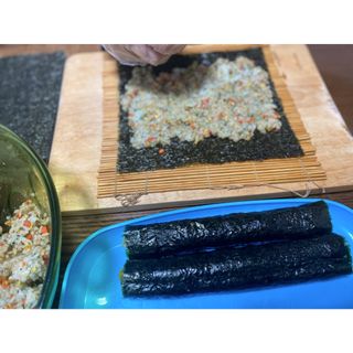 해풀잎 누구나 김밥*2ea [(혼합야채 35g *2ea,  김밥김 (10g, 2ea),  양념간장 (6g, 10ea), 참기름(5g, 4ea)] — 5점을 준 리뷰어가 2022년 7월 올린 사용 사진