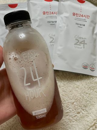 클린24시간 1BOX(5포) + 전용보틀(500ml) — 3점을 준 리뷰어가 2023년 7월 올린 사용 사진