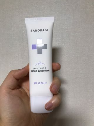 바노바기 코스메틱 바노바기 밀크씨슬 리페어 시카 선스크린 플러스 50ml — 5점을 준 리뷰어가 2023년 3월 올린 사용 사진