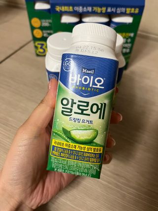 LIVE 매일바이오 알로에 드링킹 요거트 — 5점을 준 리뷰어가 2022년 4월 올린 사용 사진