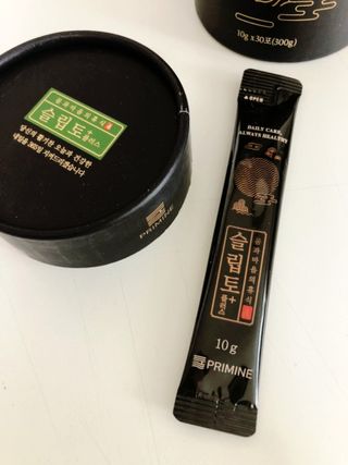 프리마인 자체 기업부설 연구소에서 찾아낸 건강한 수면의 비밀.  슬립토 플러스 30포 — 5점을 준 리뷰어가 2022년 4월 올린 사용 사진