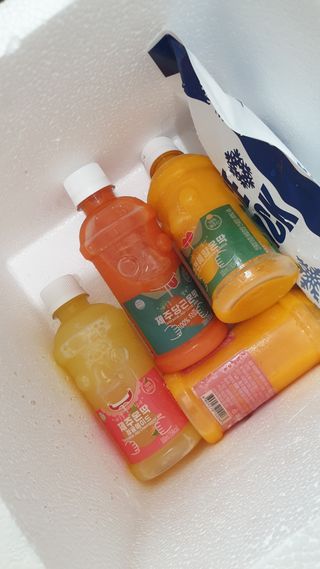 탐라원 제주의 맛, 몬딱주스 4종세트 - 한라봉몬딱주스, 천혜향몬딱주스, 청귤에이드, 당근몬딱주스 — 5점을 준 리뷰어가 2021년 8월 올린 사용 사진