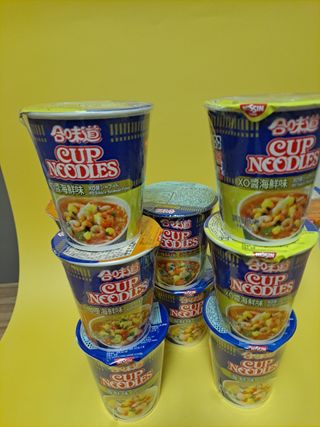 NISSIN 닛신 컵누들  4종 - 씨푸드오리지날, 씨푸드 스파이시, 씨푸드 커리, 씨푸드 XO소스 — 2점을 준 리뷰어가 2022년 4월 올린 사용 사진