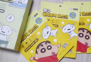 [숨그림]  덴탈마스크 짱구 우리아이 그리고 내가 쓰는 믿을수있는 케릭터 마스크  16종 — 5점을 준 리뷰어가 2021년 10월 올린 사용 사진