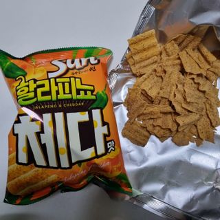 강렬한 태양의 맛 썬의 신제품, 썬 할라피뇨체다 — 5점을 준 리뷰어가 2022년 6월 올린 사용 사진