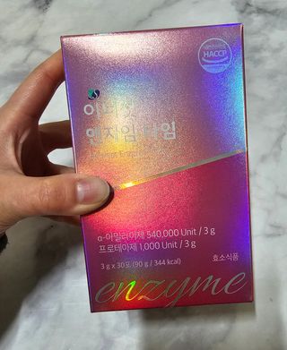 이너셋 엔자임 타임 1개월분, 3gX30포X1박스 곡물발효효소 유산균 — 4점을 준 리뷰어가 2023년 3월 올린 사용 사진
