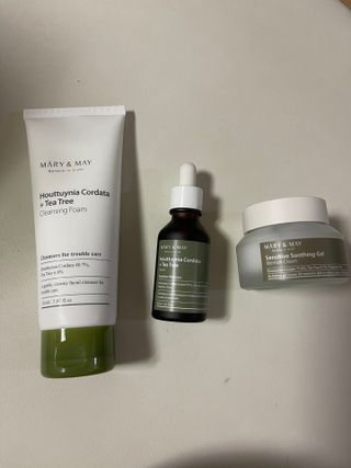 마리엔메이 센서티브 수딩 젤 크림 + 어성초 티트리 추출물 세럼 + 어성초 티트리 모공 클렌징 폼 — 5점을 준 리뷰어가 2021년 9월 올린 사용 사진