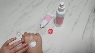 화이트리 채움 베리어 로션, 베리어 크림 세트 — 5점을 준 리뷰어가 2021년 2월 올린 사용 사진