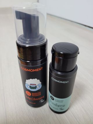 코스모먼트 부스티모 부스팅샴푸60ml + 비듬세정 진정샴푸50ml — 5점을 준 리뷰어가 2021년 11월 올린 사용 사진
