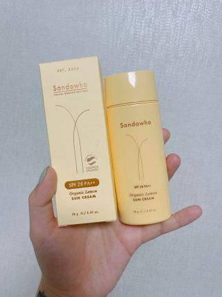 스킨큐어 산다화 유기농 레몬썬크림 — 4점을 준 리뷰어가 2022년 4월 올린 사용 사진