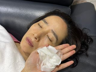 블로그 [웰더마] 프리미엄 사파이어 콜라겐 임팩트 피팅 마스크(4매입/1BOX) — 5점을 준 리뷰어가 2025년 4월 올린 사용 사진