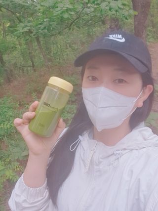 프로티원 단백질쉐이크 녹차맛 2주분 1통+보틀 — 5점을 준 리뷰어가 2021년 4월 올린 사용 사진