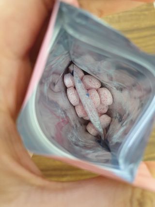 입 냄새 완화에 도움을 주는 에티켓 캔디 복숭아맛 앳캔디 — 4점을 준 리뷰어가 2021년 1월 올린 사용 사진