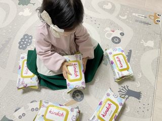 킨도 아기 물티슈 골드 일반형 — 5점을 준 리뷰어가 2021년 12월 올린 사용 사진