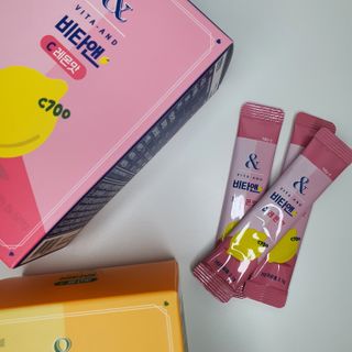 비타앤C 레몬맛, 망고맛 — 5점을 준 리뷰어가 2021년 4월 올린 사용 사진