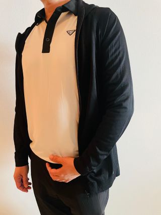 다운블로우 ~남자 버뮤다 7부 와이드 핀턱 트레이닝 반바지 ACC SS1001 — 5점을 준 리뷰어가 2025년 4월 올린 사용 사진