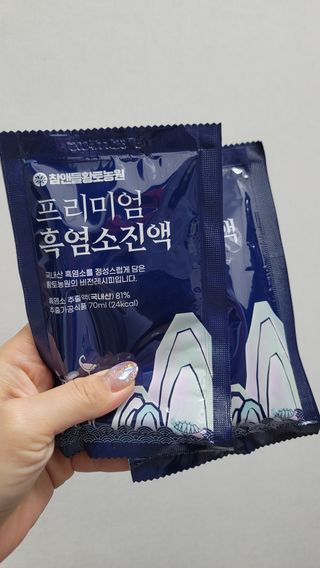 참앤들황토농원 국내산 흑염소를 정성스럽게 담은, 프리미엄 흑염소 진액 70ml x 30포 1박스 — 5점을 준 리뷰어가 2023년 1월 올린 사용 사진