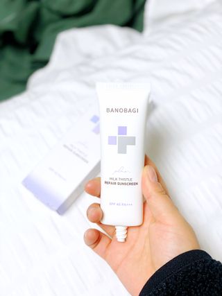 바노바기 코스메틱 바노바기 밀크씨슬 리페어 시카 선스크린 플러스 50ml — 5점을 준 리뷰어가 2023년 2월 올린 사용 사진