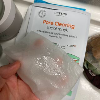 세뚜아(Cettua) 나우[세뚜아] 포어 클리어링 마스크 Cettua Pore Clearing facial mask 4매 — 5점을 준 리뷰어가 2024년 2월 올린 사용 사진