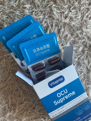 뉴트리션팩토리 비타프렙 오큐슈프림 루테인 오메가3 1050mg — 5점을 준 리뷰어가 2021년 8월 올린 사용 사진