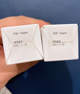 랑팡 EGF+FGF 10ppm 리포좀 앰플 원액 10ml — 5점을 준 리뷰어가 2021년 11월 올린 사용 사진