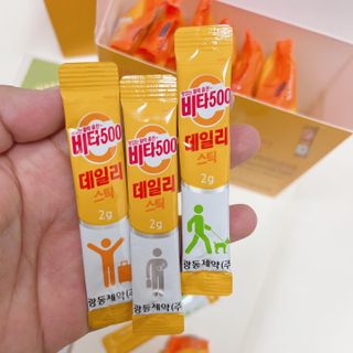 광동제약 [광동] 비타500데일리스틱 70포X2개 + 뚱랑이엽서 + 쇼핑백 증정 — 5점을 준 리뷰어가 2022년 1월 올린 사용 사진