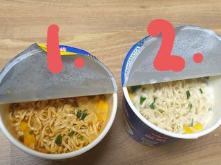 NISSIN 닛신 컵누들  4종 - 씨푸드오리지날, 씨푸드 스파이시, 씨푸드 커리, 씨푸드 XO소스 — 4점을 준 리뷰어가 2023년 1월 올린 사용 사진