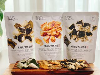 오희숙 전통부각 명인 찹쌀김부각, 찹쌀다시마부각, 황태껍질튀각 총 6봉 — 5점을 준 리뷰어가 2021년 7월 올린 사용 사진