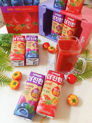 [롯데칠성] 야채듬뿍 더'진한 [롯데칠성] 야채는 이제 COLORFULL! 야채듬뿍  더 진한 레드 4개 +퍼플 4개 (총 8개) — 5점을 준 리뷰어가 2023년 6월 올린 사용 사진