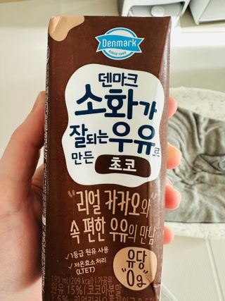 [구매평]덴마크 소화가 잘되는 우유로 만든 초코, 190ml, 24개 — 5점을 준 리뷰어가 2025년 2월 올린 사용 사진