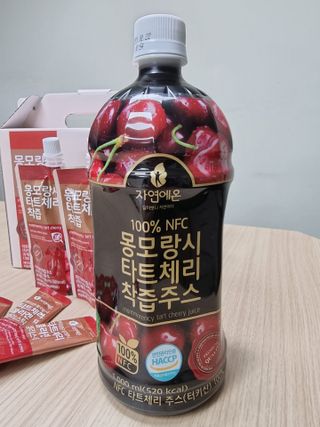 자연에온 몽모랑시 타트체리 3종 세트 구성 - 저분자콜라겐젤리, NFC 착즙주스 — 5점을 준 리뷰어가 2021년 7월 올린 사용 사진