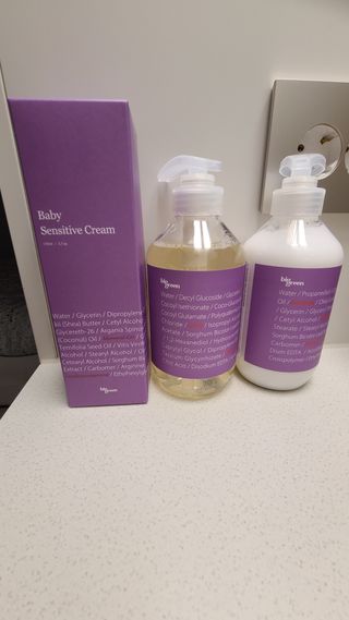 빅그린 베이비라인 3종세트 - 샴푸앤바디워시500ml,올인원로션500ml,바디크림170ml — 3점을 준 리뷰어가 2022년 11월 올린 사용 사진