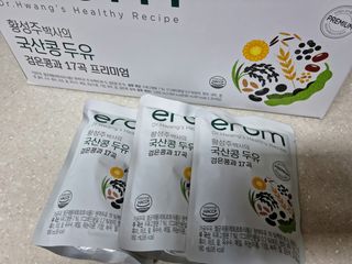 이롬 황성주 박사의 국산콩 두유 검은콩과 17곡 프리미엄 — 5점을 준 리뷰어가 2021년 5월 올린 사용 사진