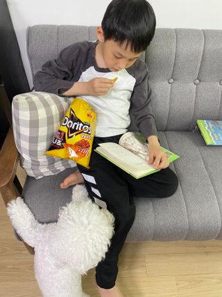롯데제과 도리토스 양념치킨맛 — 5점을 준 리뷰어가 2021년 4월 올린 사용 사진