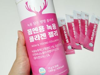 [몸엔용] 녹용 담은 탱탱 콜라겐 녹용 콜라겐 젤리 15g x 20포 — 4점을 준 리뷰어가 2022년 4월 올린 사용 사진