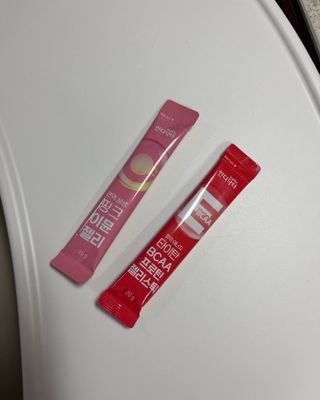 인디닥터 면역 생생 핑크 이뮨 젤리 + 타이탄 BCAA 프로틴 젤리스틱 — 5점을 준 리뷰어가 2022년 5월 올린 사용 사진