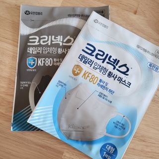 나무드 [유한킴벌리] 크리넥스 KF80 데일리 마스크 화이트 대형 블랙 10개 + 대형 화이트 10개 — 5점을 준 리뷰어가 2021년 10월 올린 사용 사진