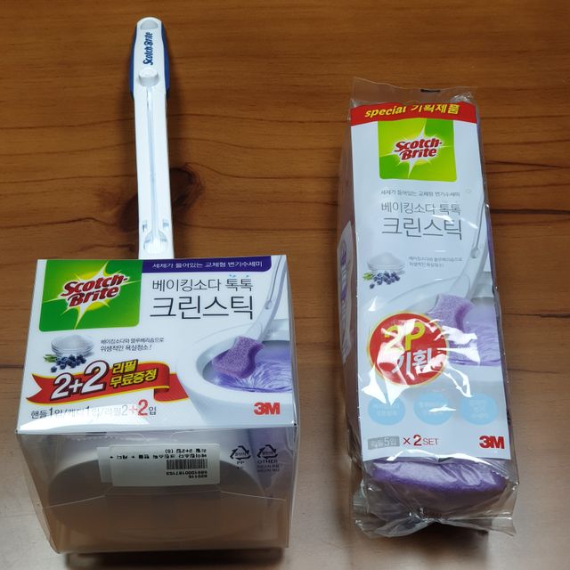 3M 스카치브라이트 크린스틱 베이킹소다 핸들 + 리필 9입 + 캐디증정 리뷰 사진