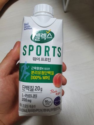 셀렉스스포츠 셀렉스 스포츠 웨이 프로틴 복숭아_ 330ml x 12팩 — 5점을 준 리뷰어가 2021년 7월 올린 사용 사진
